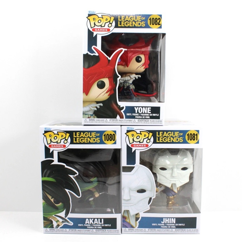 Complete Set League of Legends Funko Pops Yone Akali Jhin
